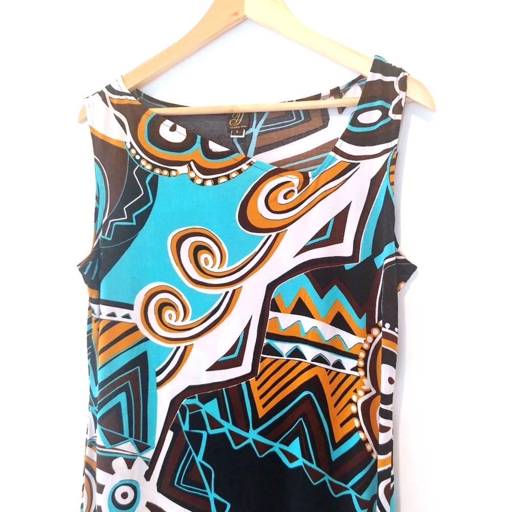 Yolanda Kwan Midi Dress W/ Asymmetric Neck & Hemline - Picture 2 of 10